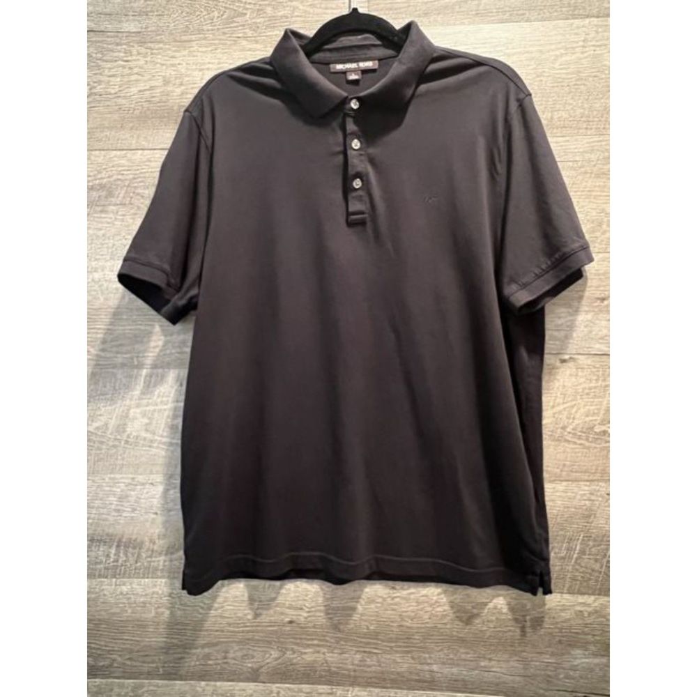 Michael Kors Mens Black Cotton Polo Shirt Size Large